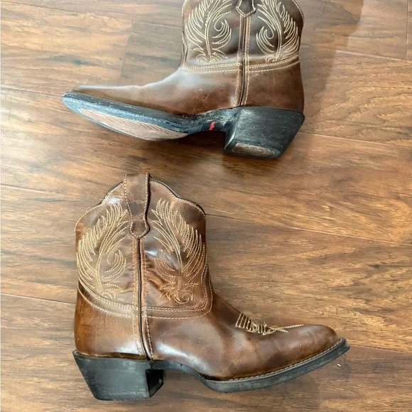 Laredo Tori Western Classic Brown Leather Cowboy Boots-Size 7.5 - Picture 4 of 11